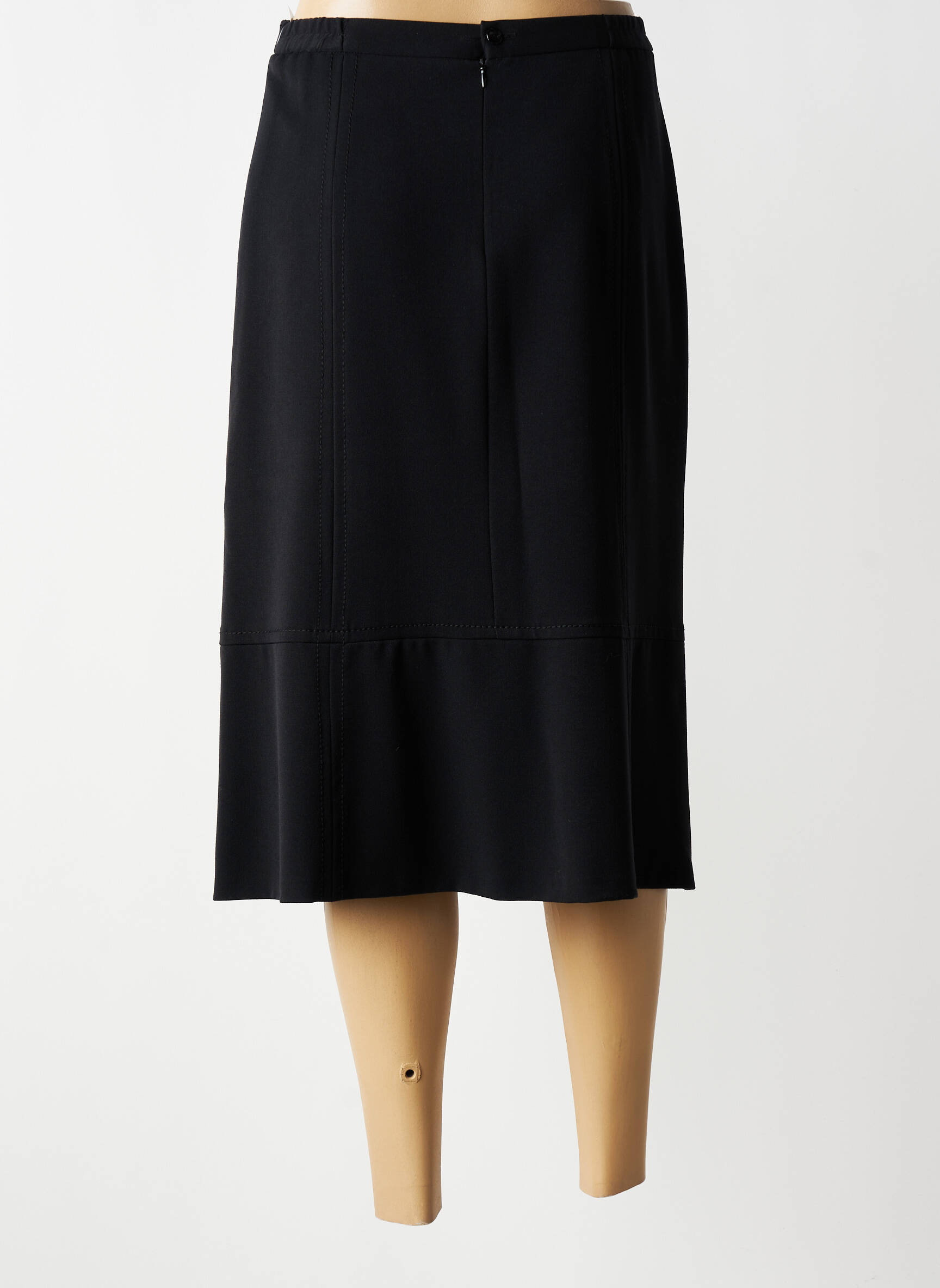 Jupe mi-longue coupe droite noir FRANCOISE femme