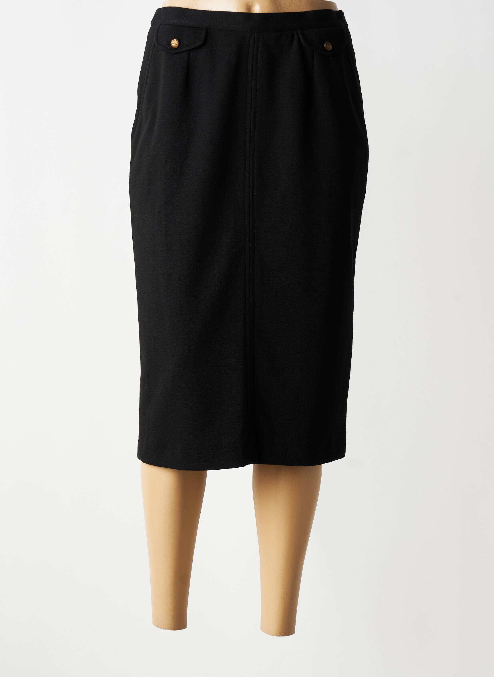 Jupe mi-longue stretch noir FRANCOISE femme