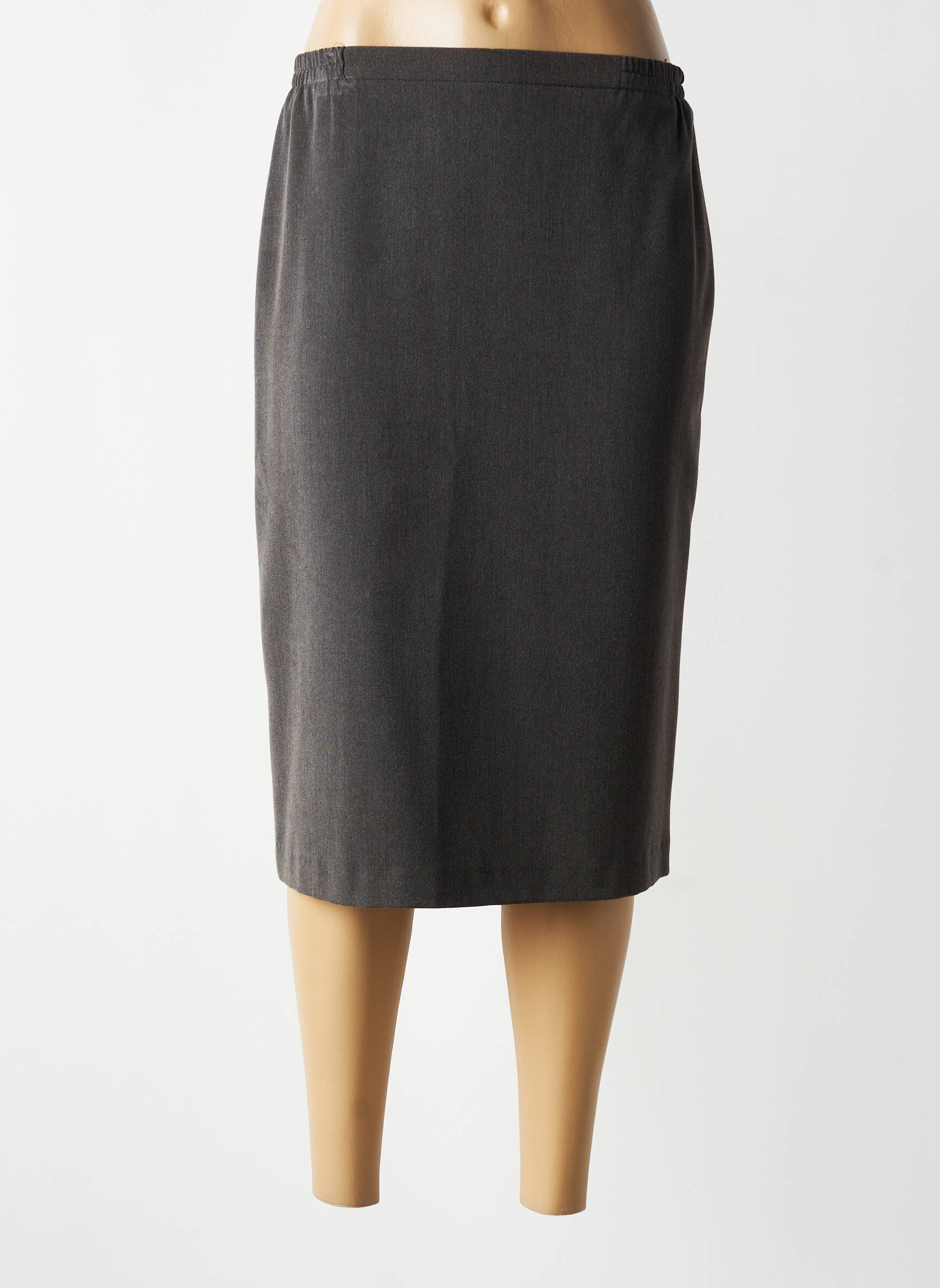 Jupe mi-longue stretch gris FRANCE RIVOIRE femme