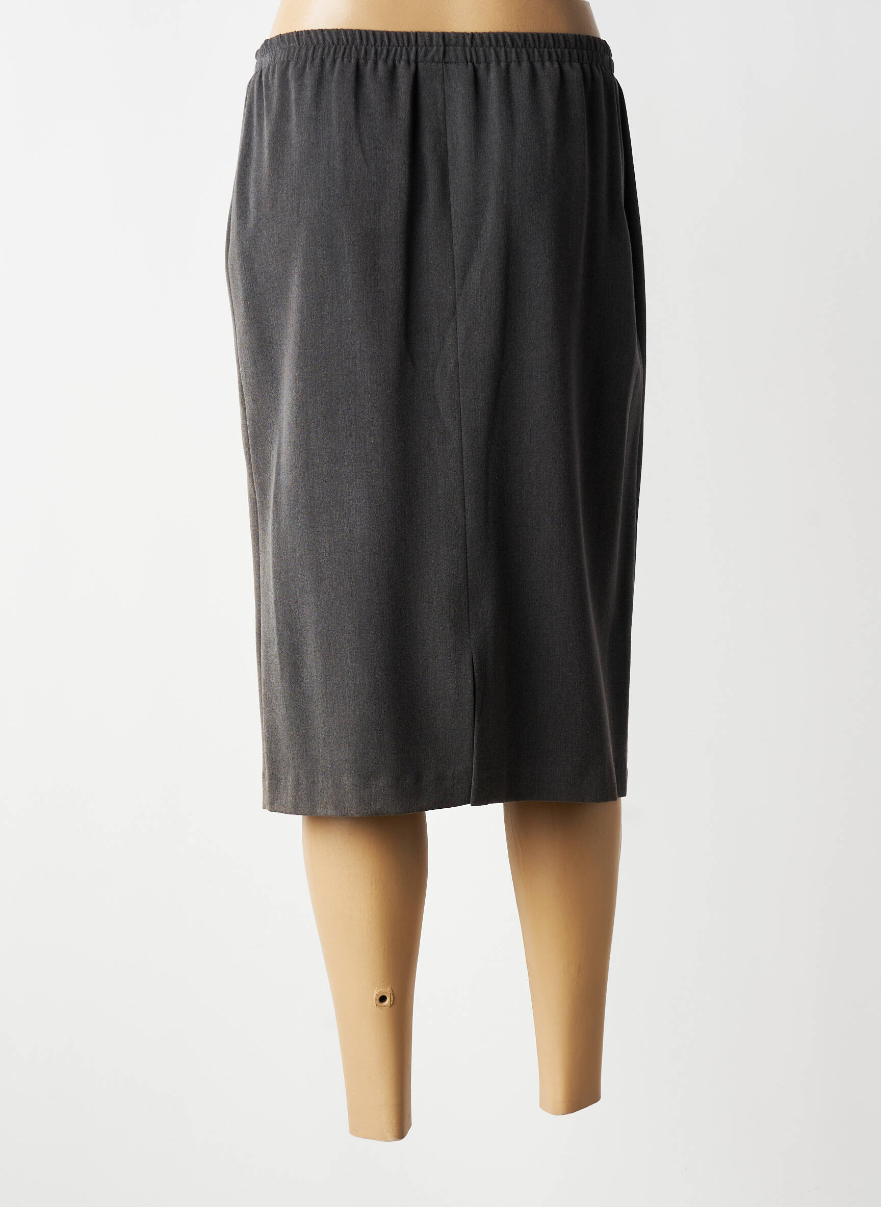 Jupe mi-longue stretch gris FRANCE RIVOIRE femme