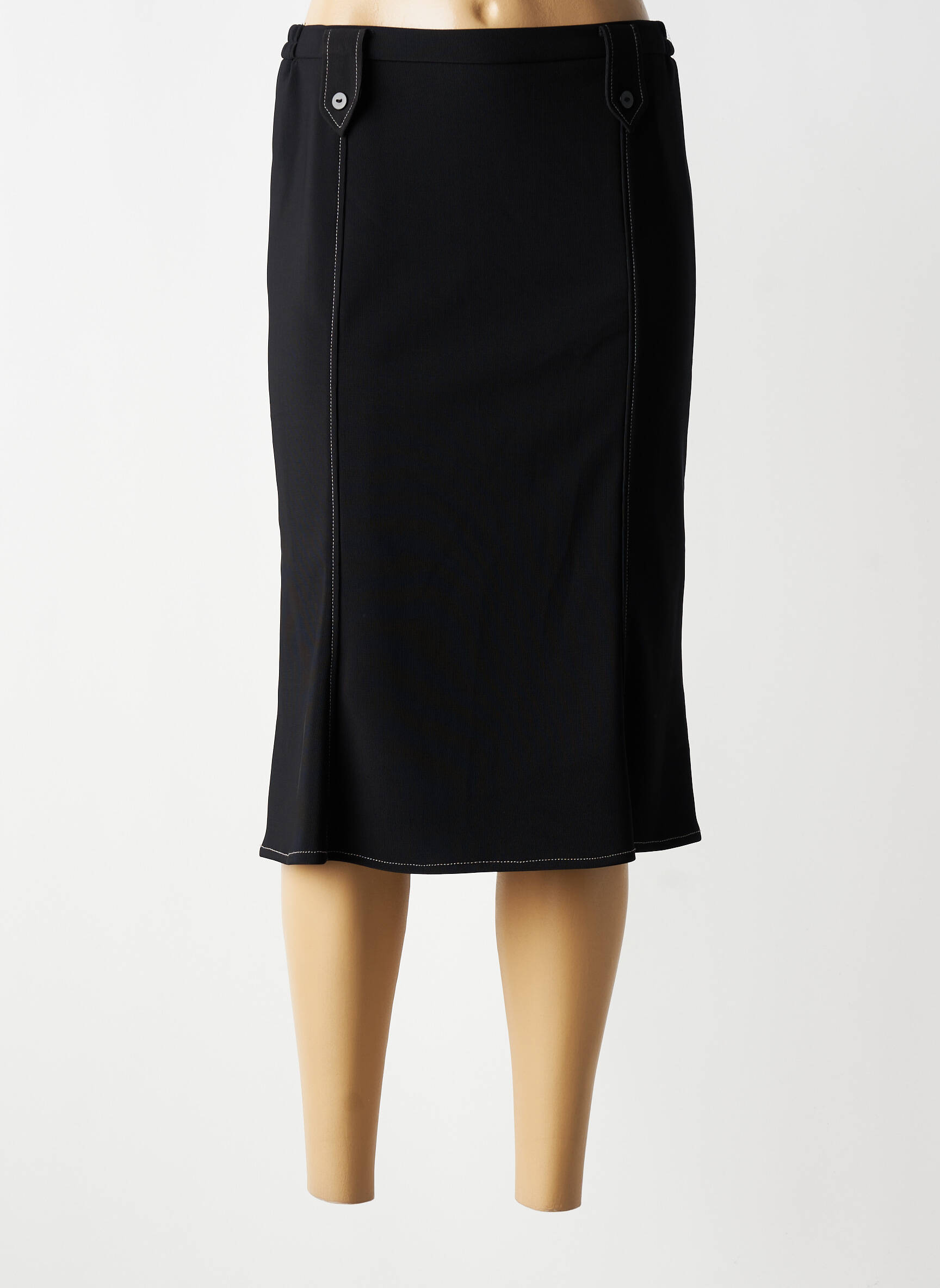 Jupe mi-longue stretch noir FRANCE RIVOIRE femme