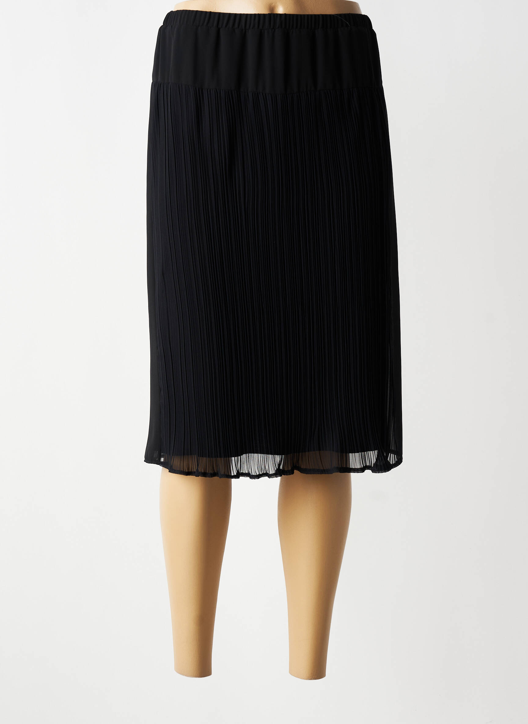 Jupe mi-longue stretch noir GRIFFON femme