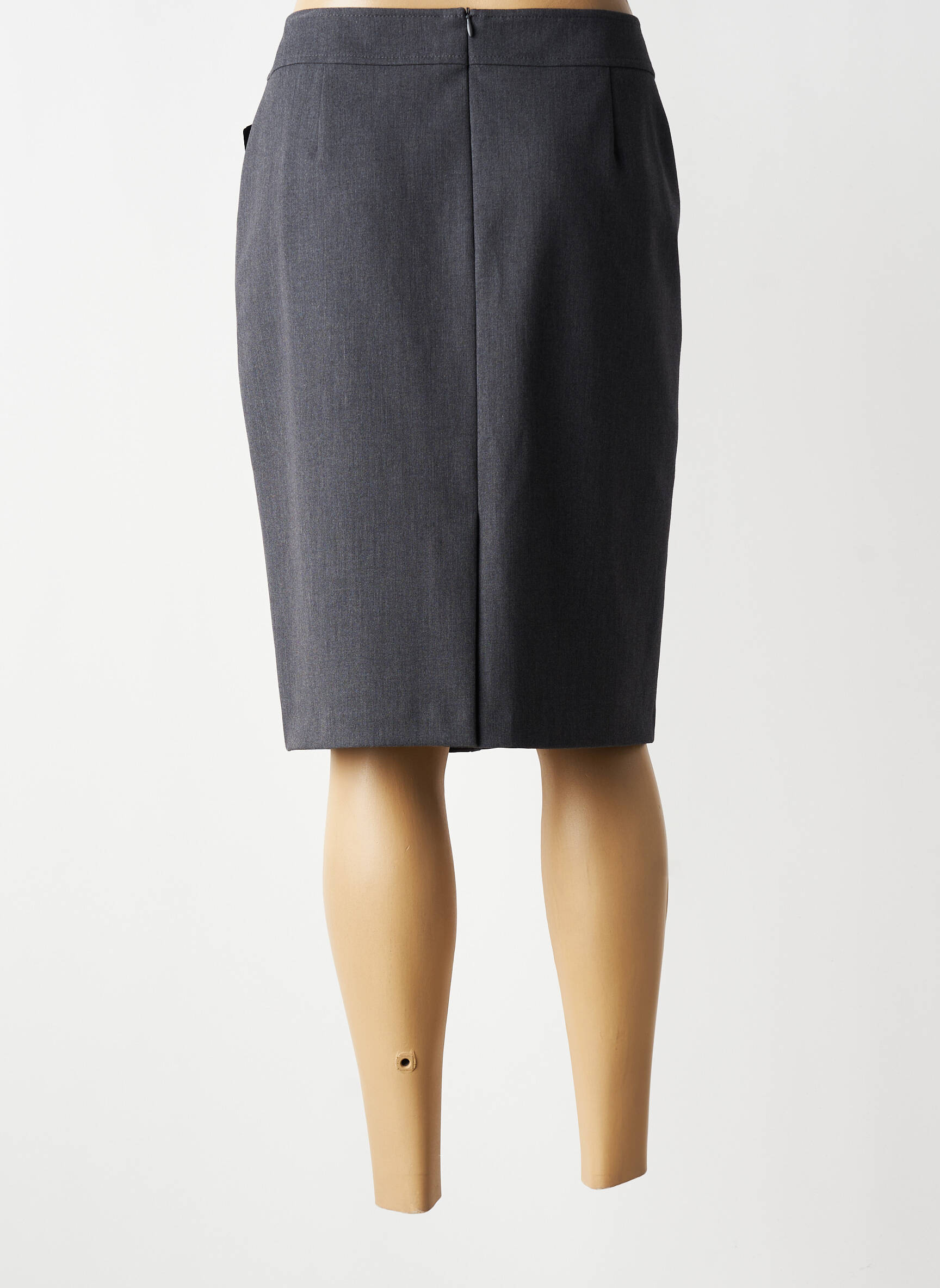 Jupe mi-longue taille normale gris FRANK WALDER femme