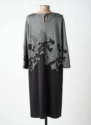 Robe mi-longue manches longues manches longues gris ELENA MIRO femme