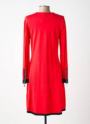 Robe pull col v manches longues rouge MARBLE femme