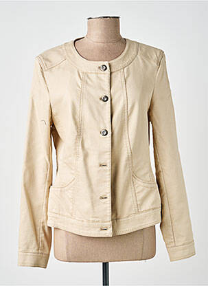 Veste casual col rond beige BASLER femme