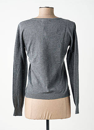 Gilet manches longues col rond gris ASSUILI femme