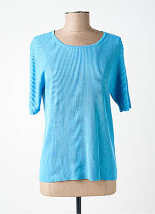 Top stretch manches courtes bleu SOIE POUR SOI femme