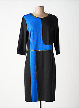 Robe mi-longue manches longues manches longues noir FRANK WALDER femme