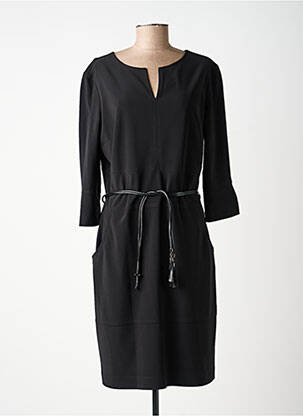 Robe mi-longue manches longues manches longues noir JOSEPH RIBKOFF femme