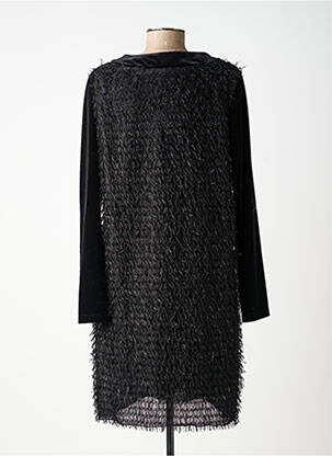 Robe mi-longue manches longues manches longues noir K'TENDANCES femme