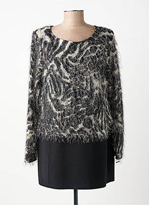 Tunique manches longues col rond noir JOSEPH RIBKOFF femme