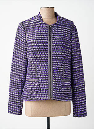 Veste casual col rond violet FRANK WALDER femme