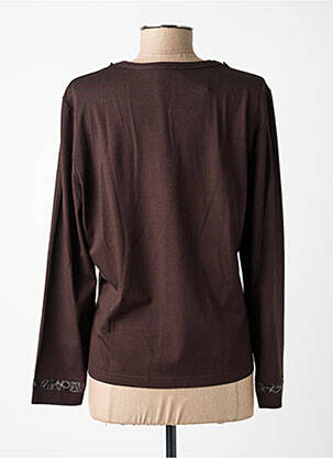 Top manches longues manches longues marron LUCIA femme