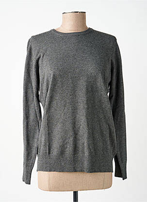 Pull tissage chiné manches longues gris TRIPODE femme
