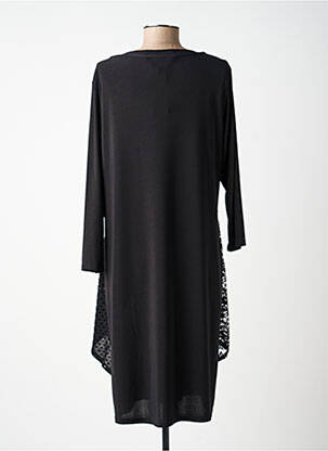 Robe mi-longue coupe fluide manches longues noir VETISTYLE femme