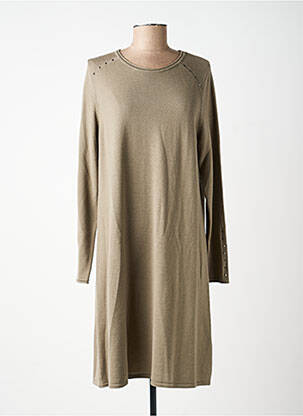 Robe pull coupe droite manches longues vert BASLER femme