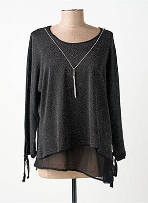 Top manches longues manches longues noir FRANCE RIVOIRE femme