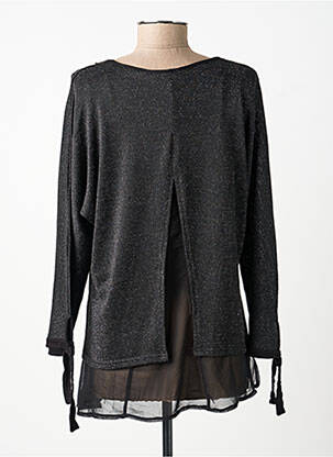 Top coupe fluide manches longues noir FRANCE RIVOIRE femme