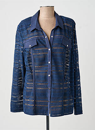 Chemisier coupe cintrée manches longues bleu FRANK WALDER femme