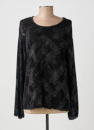 Top tissage crêpe manches longues noir FRANCOISE F femme