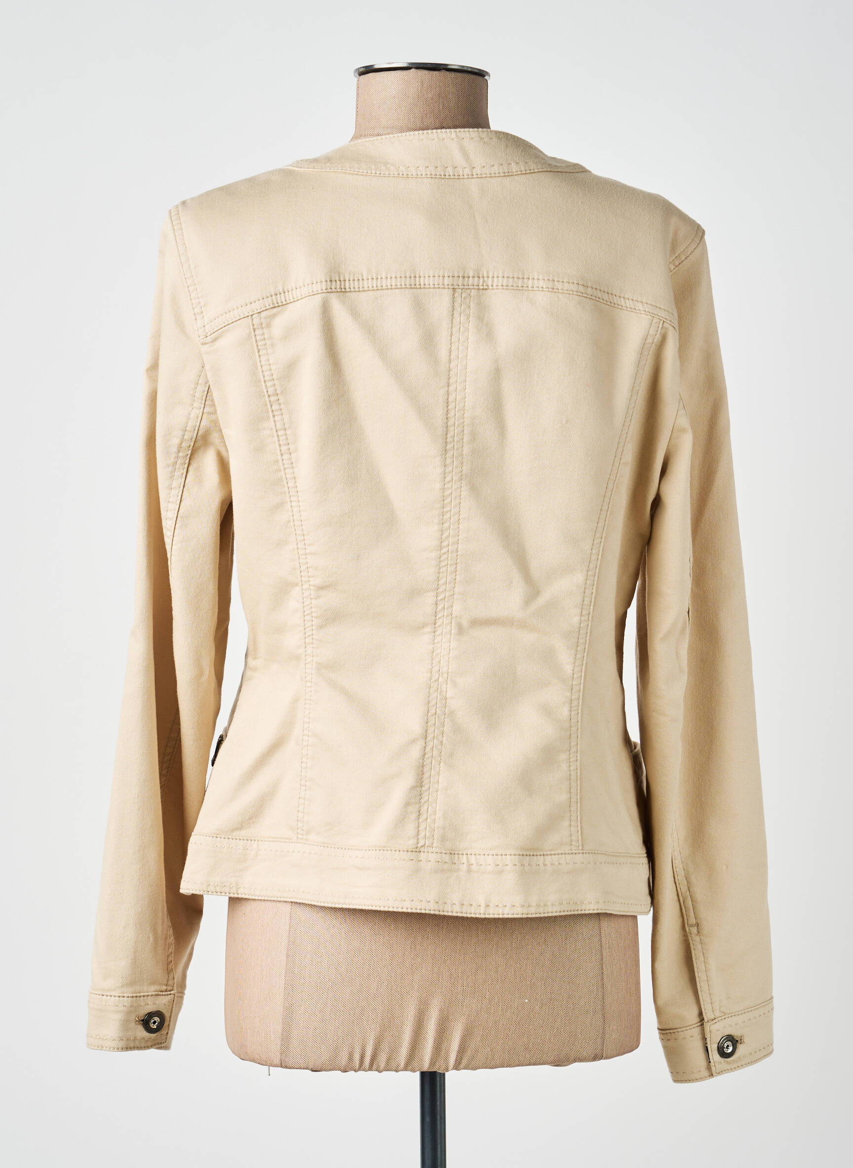 Veste casual col rond beige BASLER femme