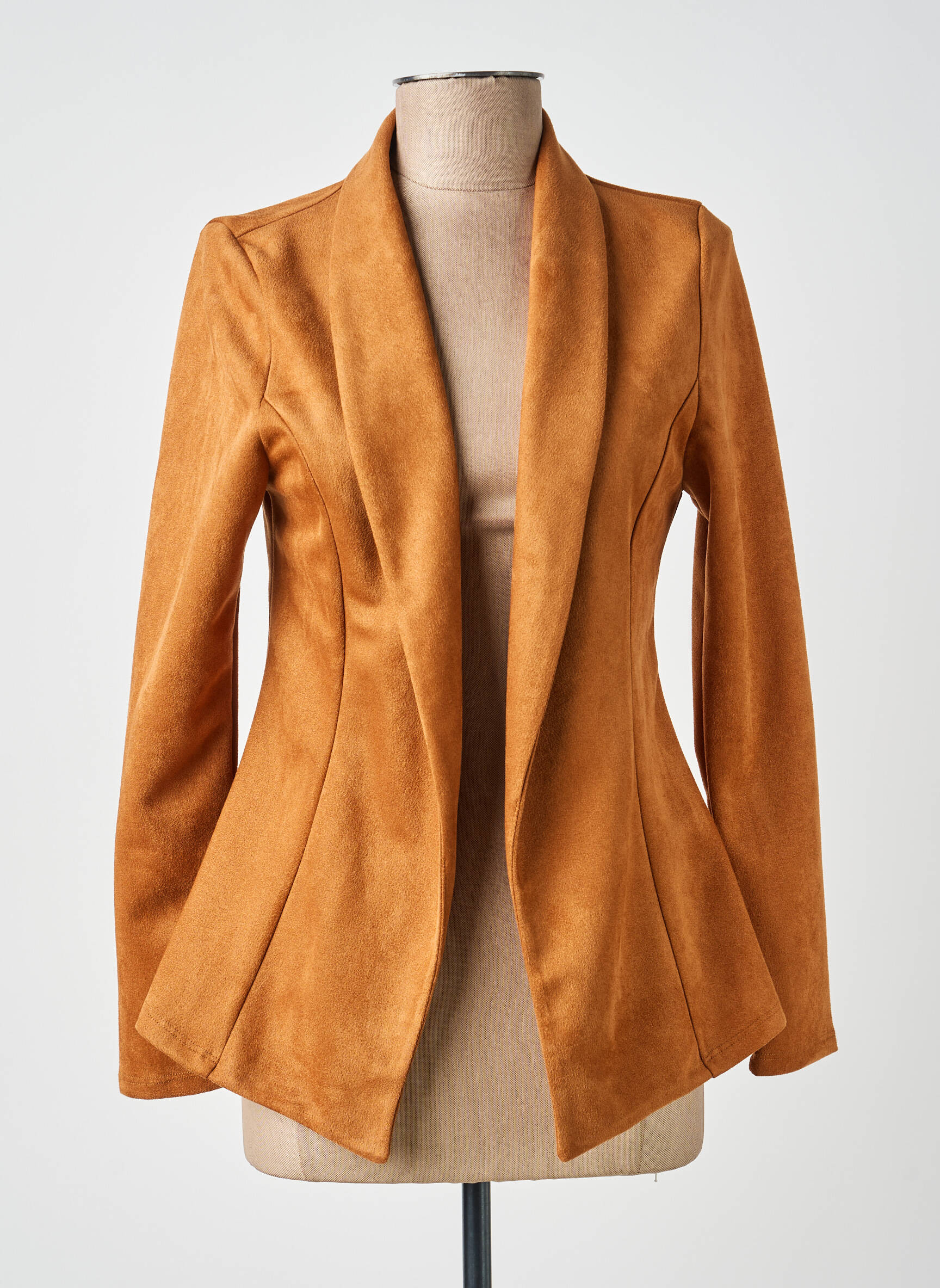Veste casual tissage suedine marron REVD'ELLE femme