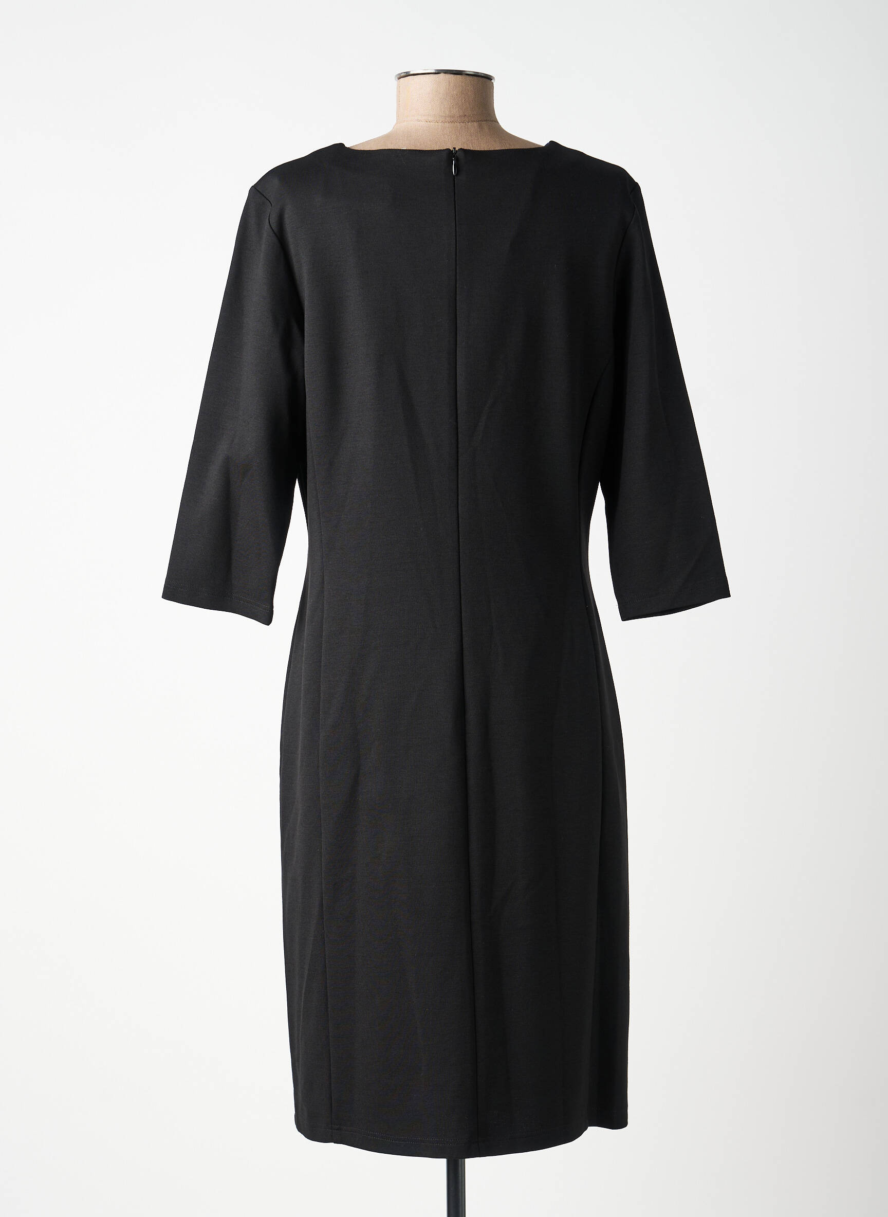 Robe mi-longue manches longues manches longues noir FRANK WALDER femme