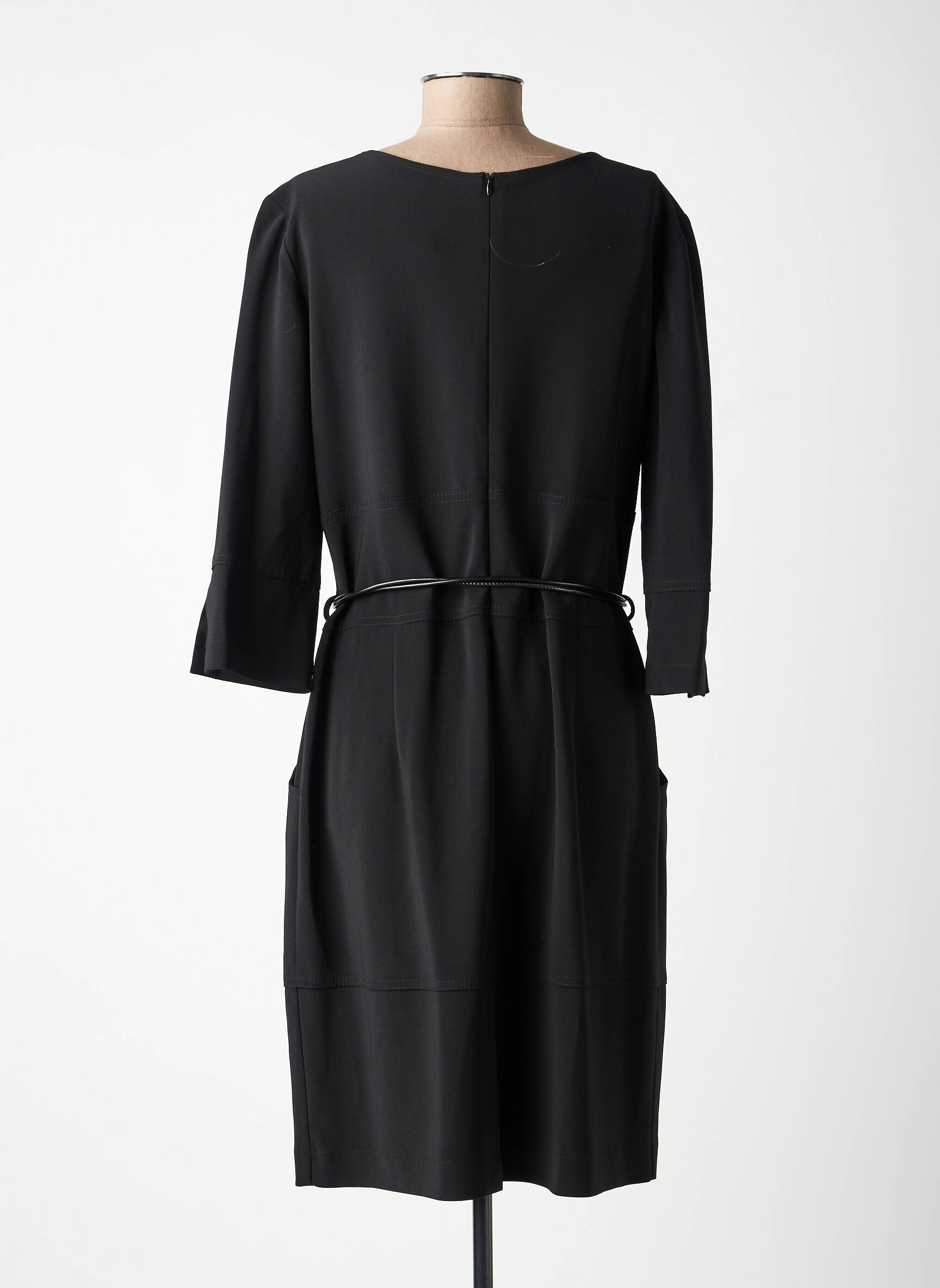 Robe mi-longue manches longues manches longues noir JOSEPH RIBKOFF femme