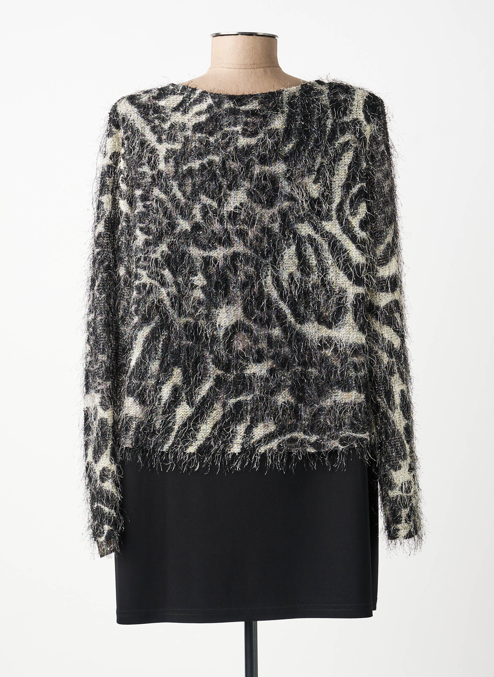 Tunique manches longues col rond noir JOSEPH RIBKOFF femme