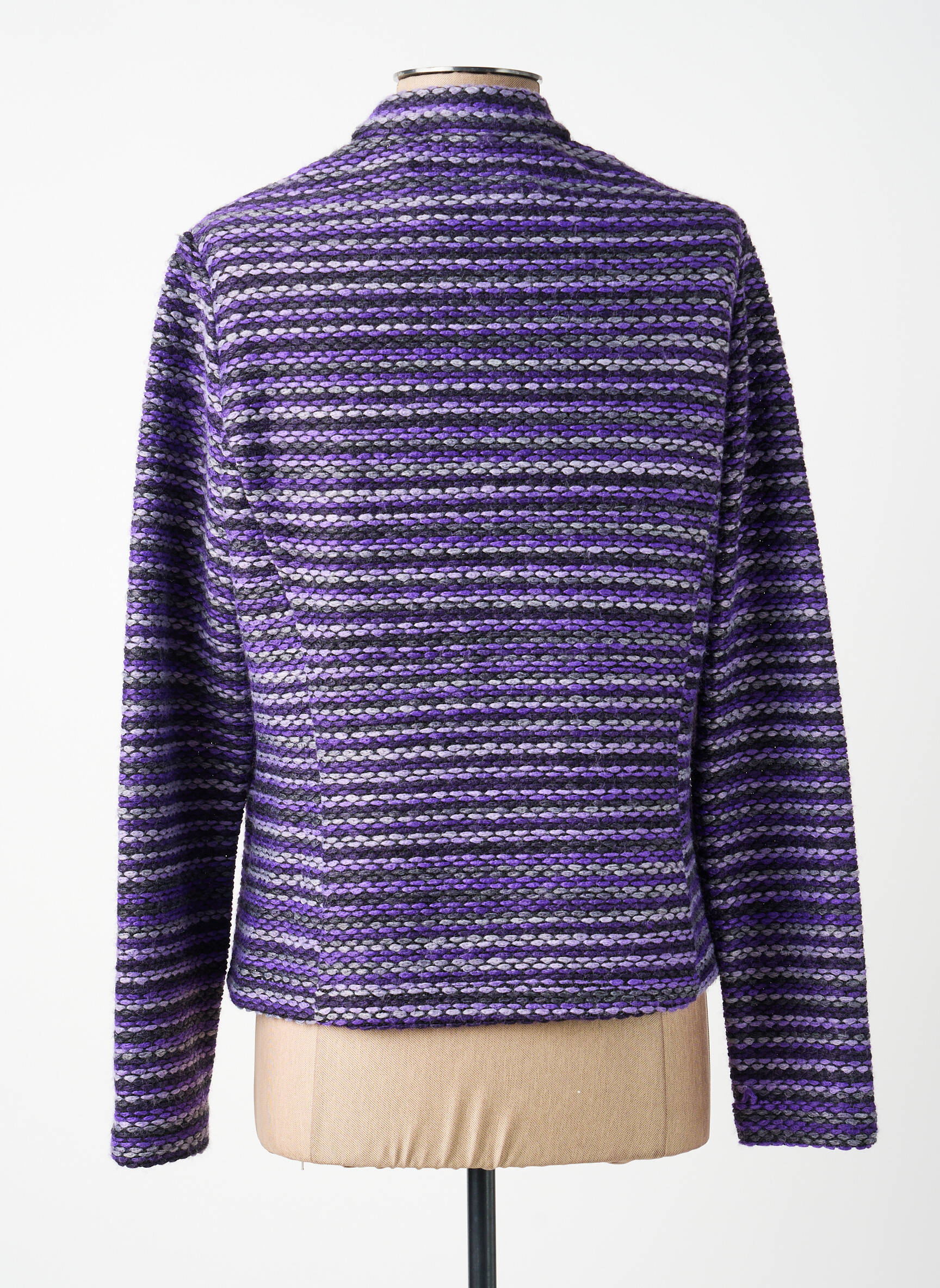 Veste casual col rond violet FRANK WALDER femme