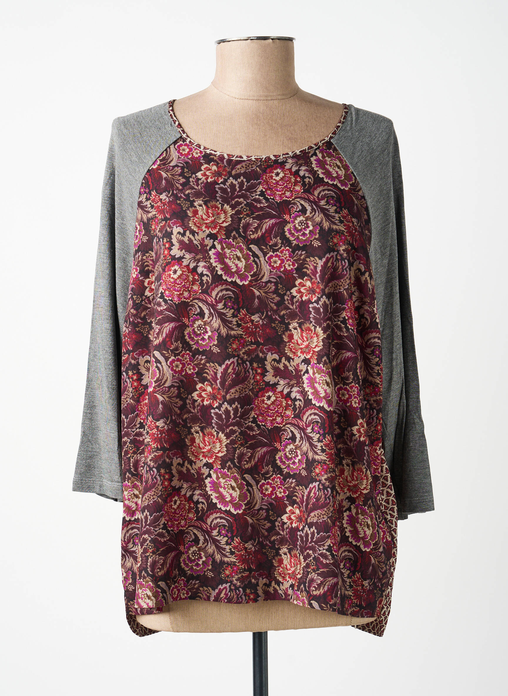 Top manches longues manches longues gris ELENA MIRO femme