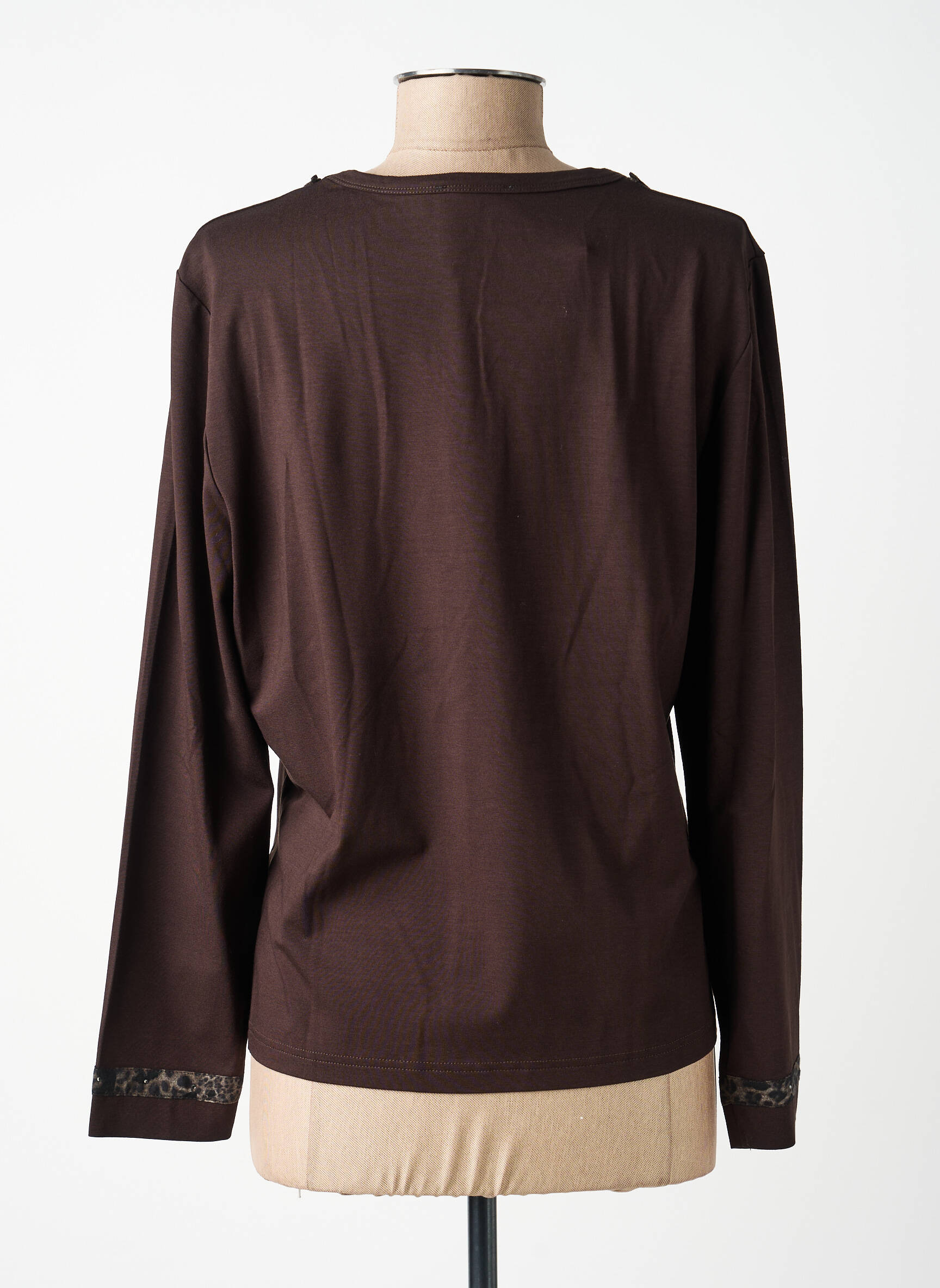 Top manches longues manches longues marron LUCIA femme