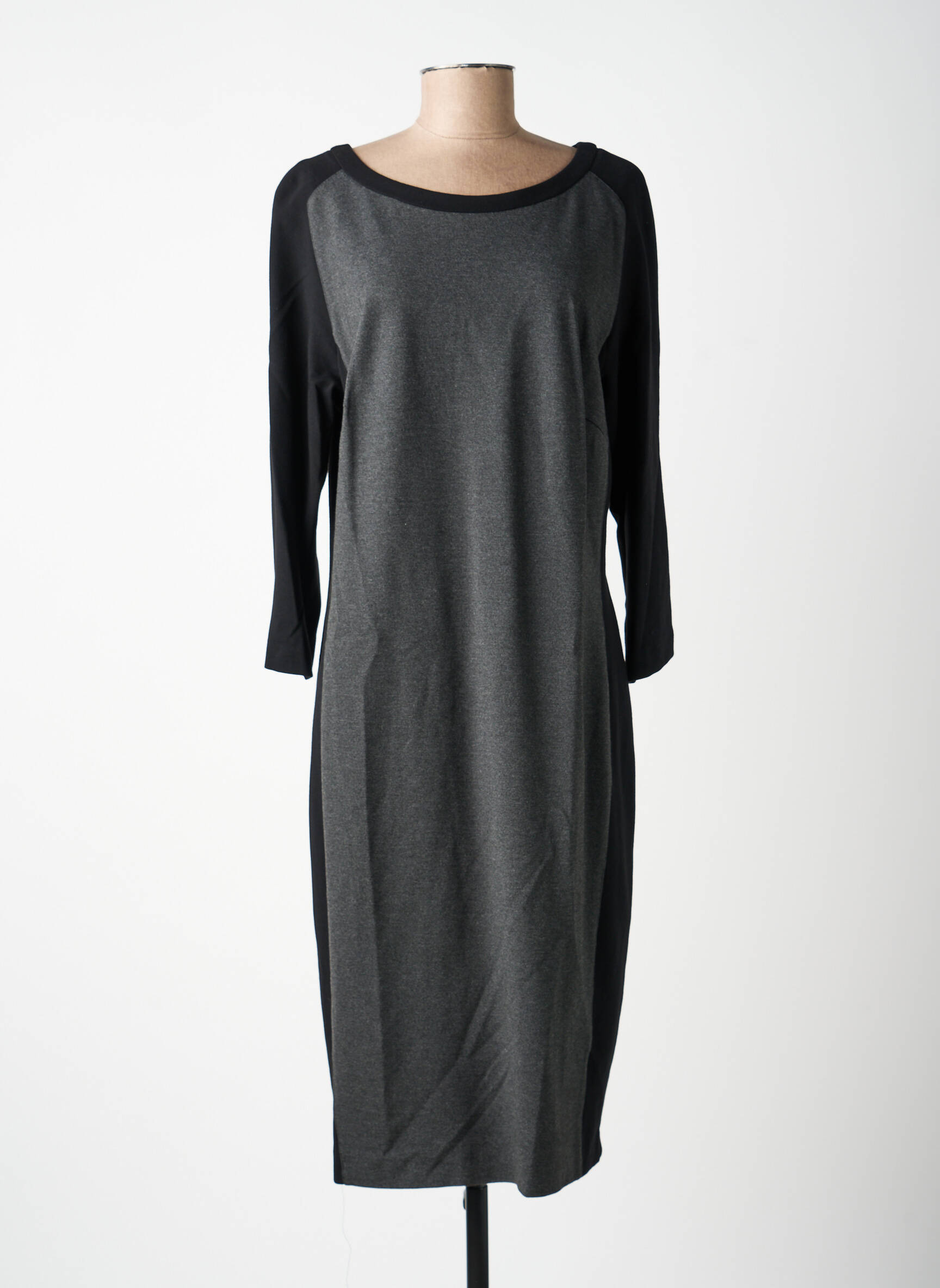 Robe longue manches longues manches longues noir ELENA MIRO femme