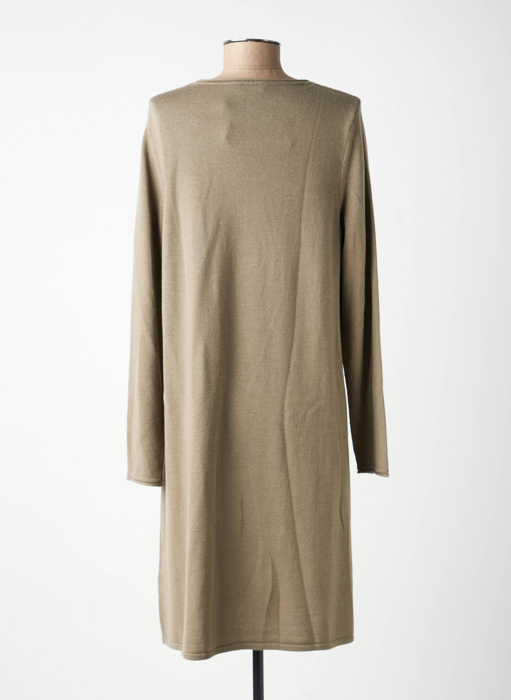Robe pull coupe droite manches longues vert BASLER femme