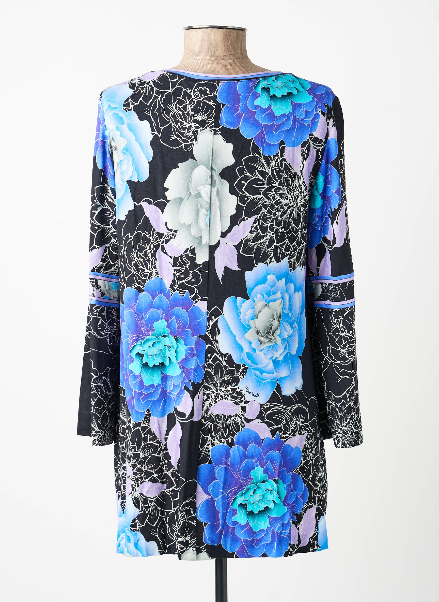 Tunique manches longues col rond bleu PIERO MORETTI femme
