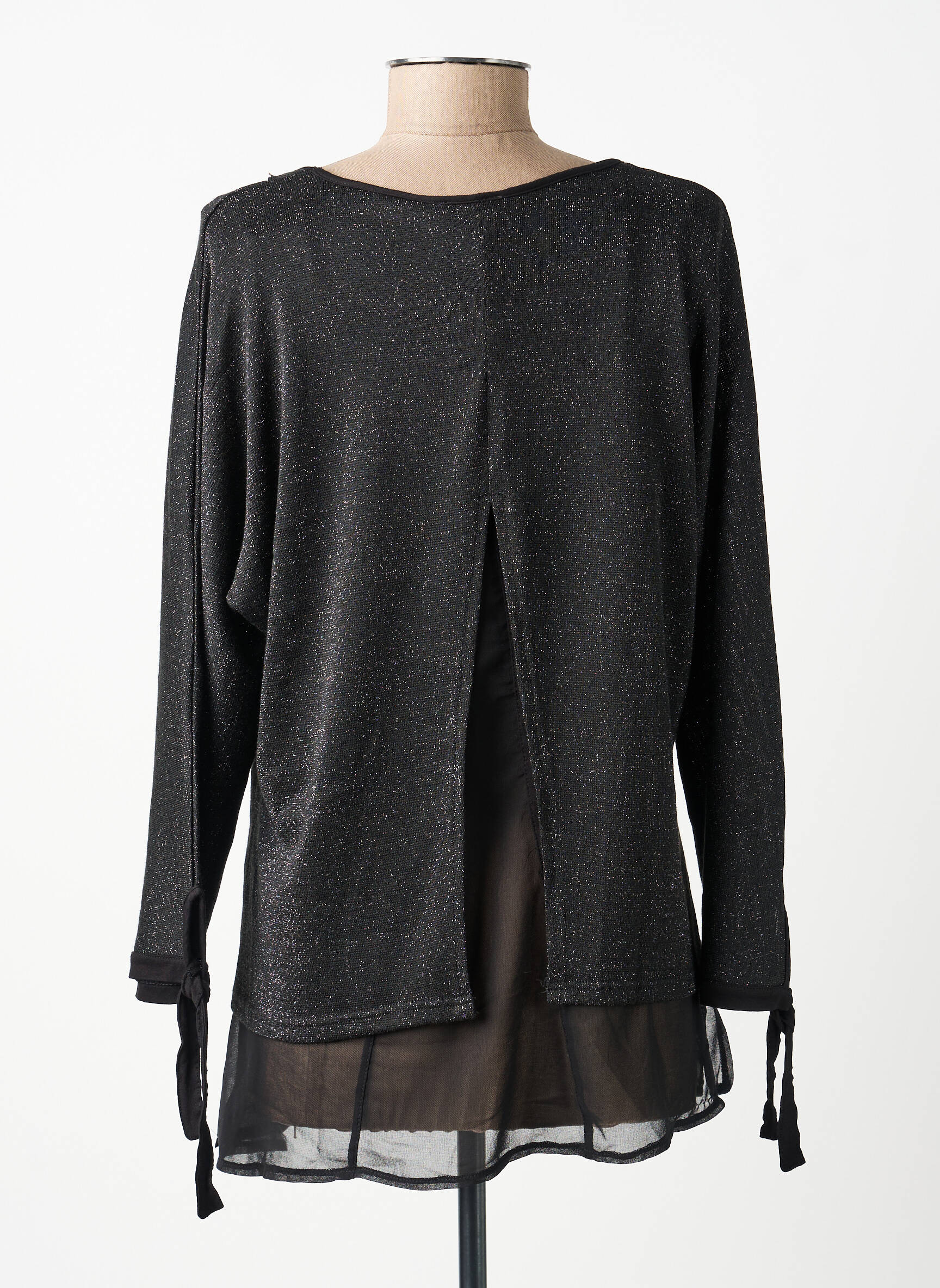 Top manches longues manches longues noir FRANCE RIVOIRE femme