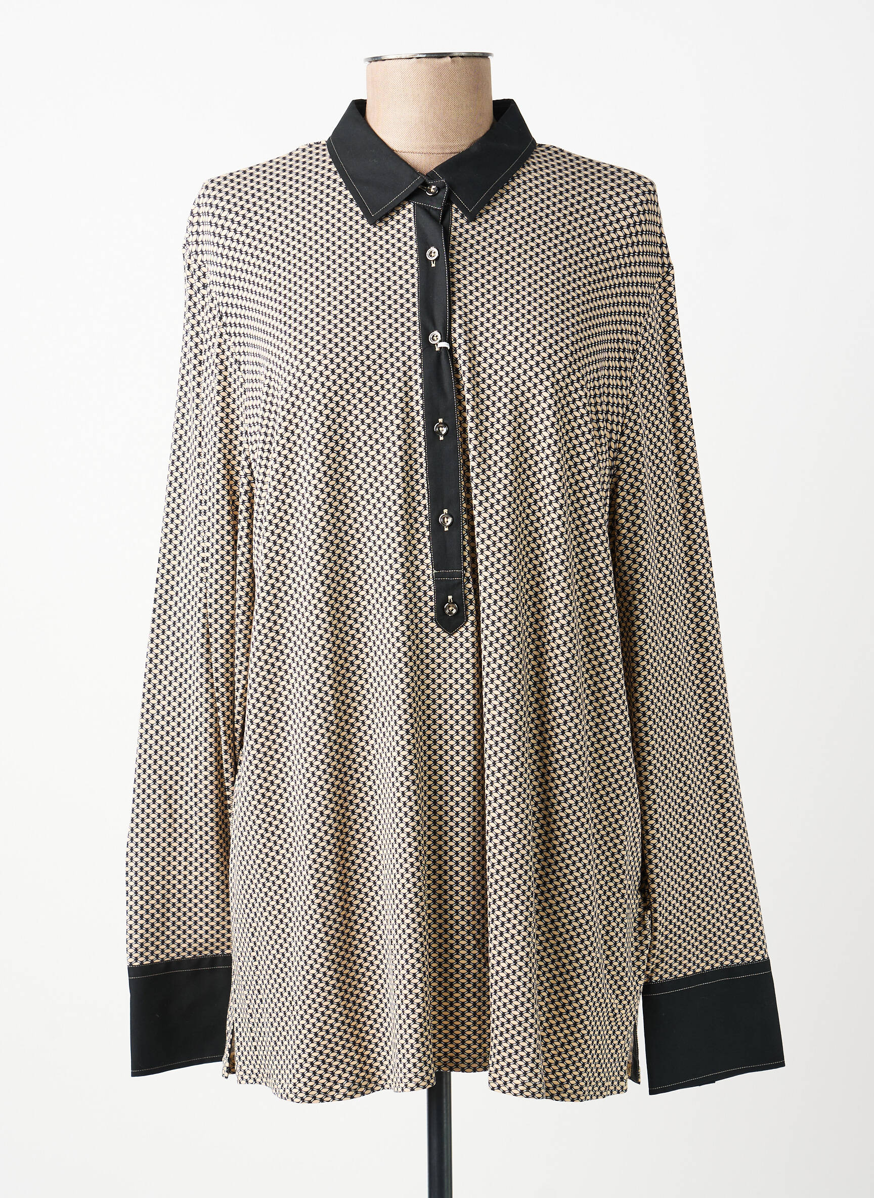 Blouse manches longues manches longues noir ETERNA femme
