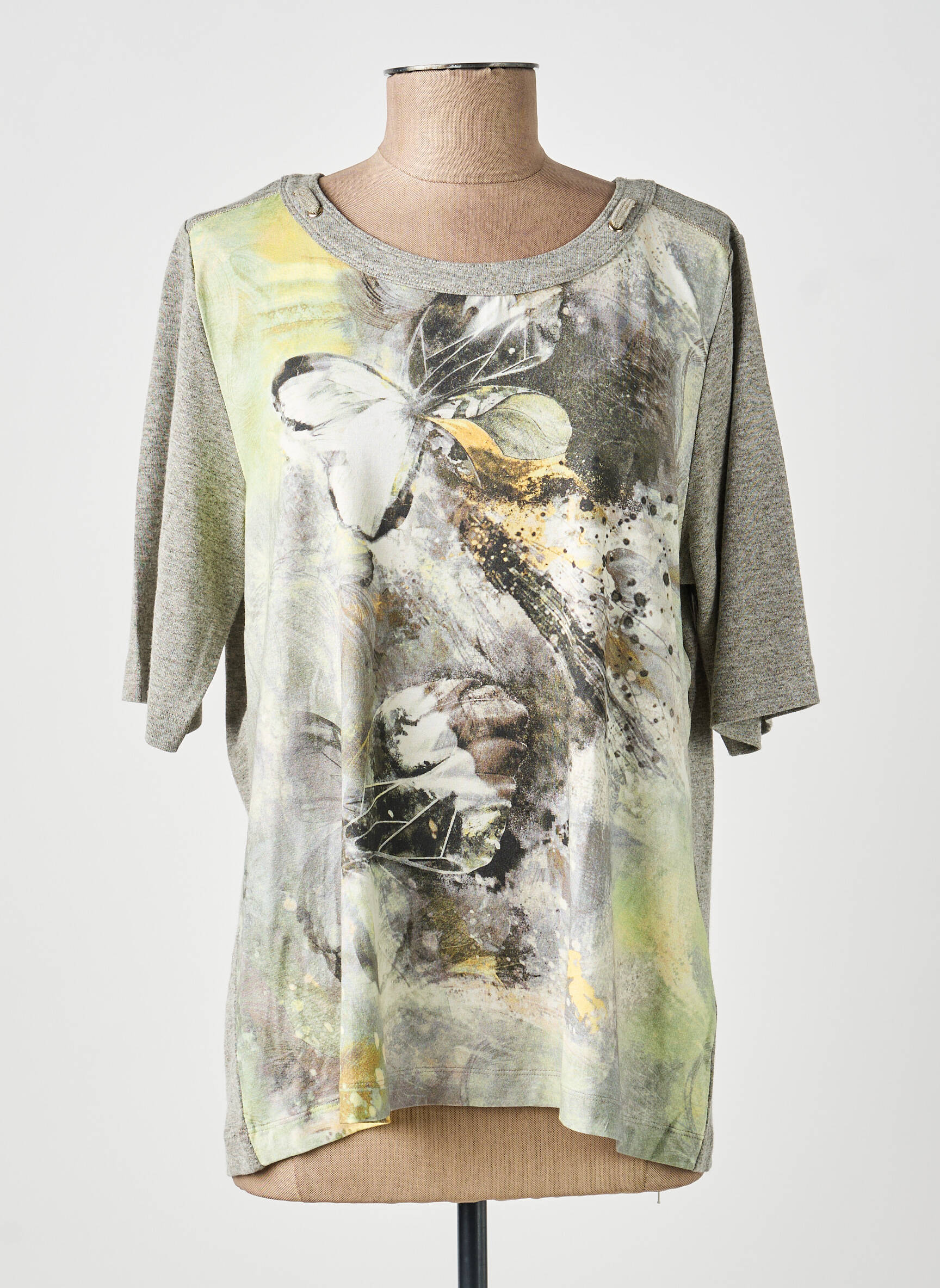 Top stretch manches 3/4 gris RABE femme