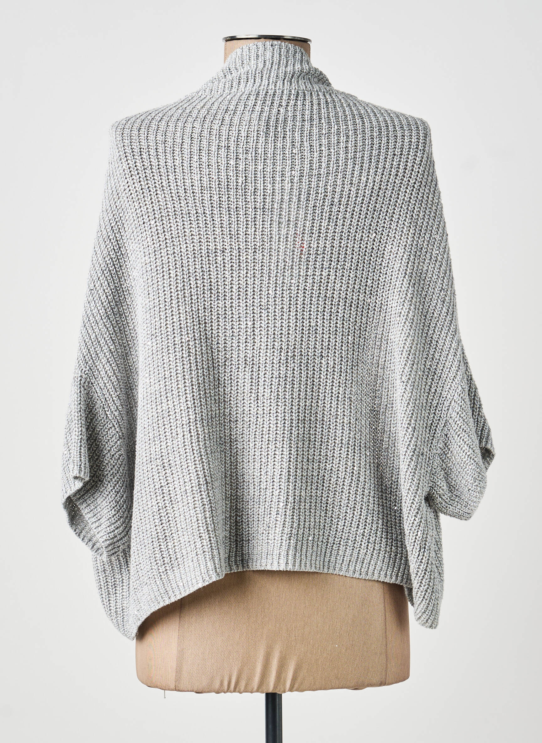 Gilet manches courtes coupe droite gris BASLER femme