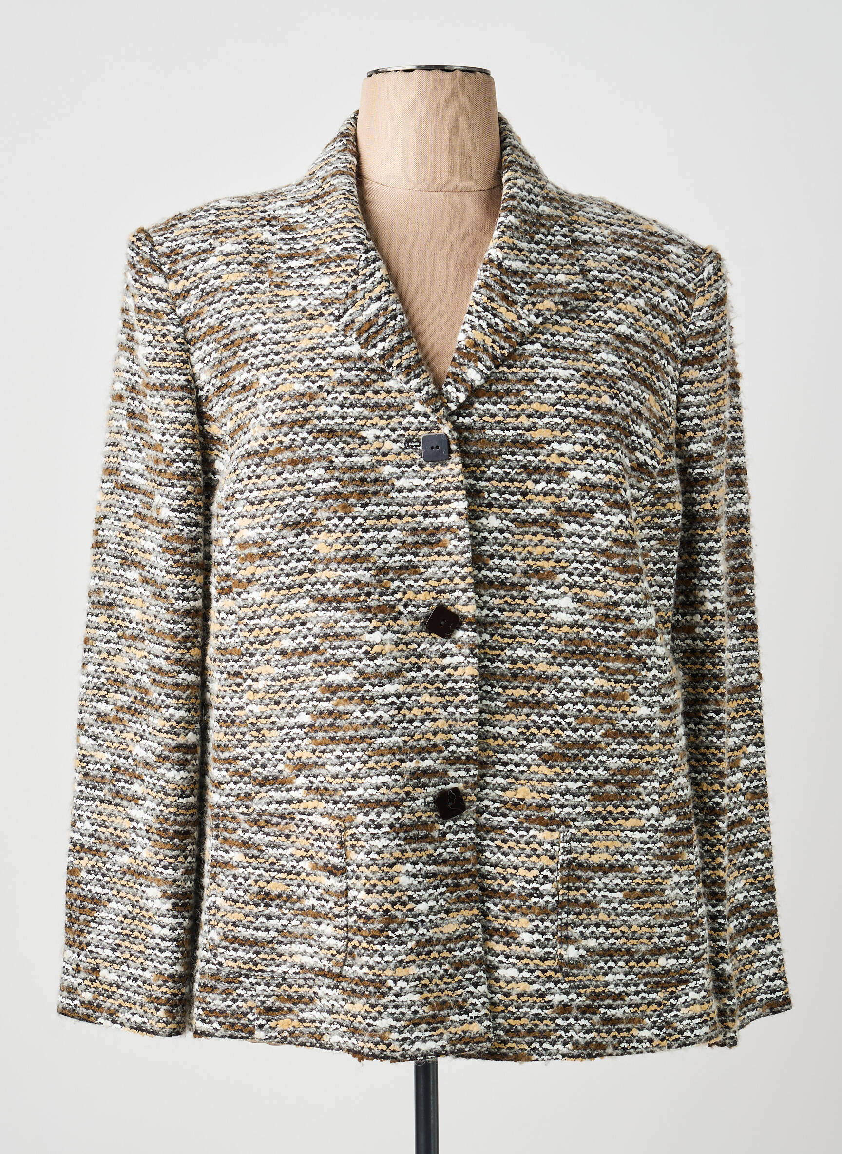 Manteau court coupe droite sans capuche gris COUTUREINE femme