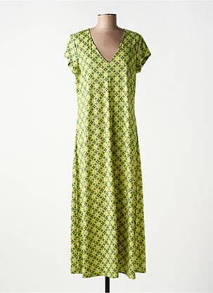 Robe longue manches courtes manches courtes vert SURKANA femme
