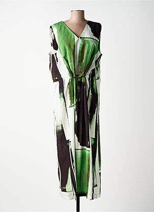 Robe longue imprimé fantaisie sans manche vert OZAI N KU femme