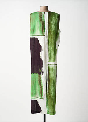 Robe longue imprimé fantaisie sans manche vert OZAI N KU femme