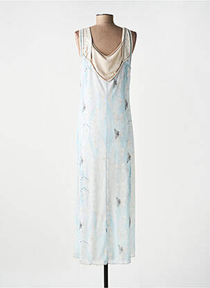 Robe longue imprimé fantaisie sans manche bleu ELISA CAVALETTI femme