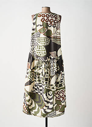Robe mi-longue sans manche sans manche vert TRICOT CHIC femme