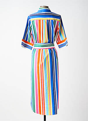 Robe mi-longue manches 3/4 manches 3/4 bleu K-DESIGN femme
