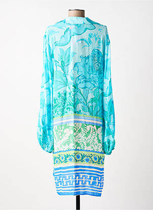 Robe mi-longue coupe fluide manches longues bleu YIPPIE HIPPIE femme