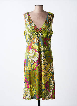 Robe mi-longue sans manche sans manche vert SURKANA femme
