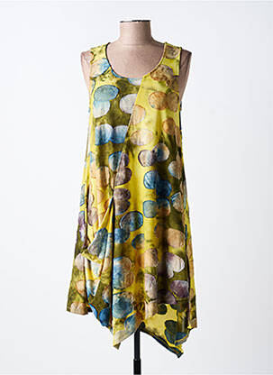 Robe courte sans manche sans manche jaune ALEMBIKA femme